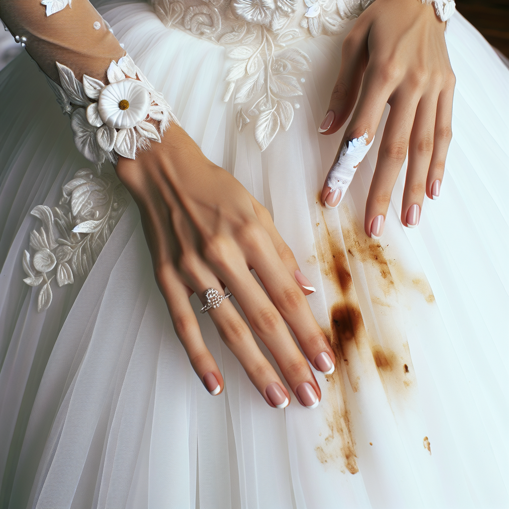 qué hacer si se mancha el vestido de novia alquilado